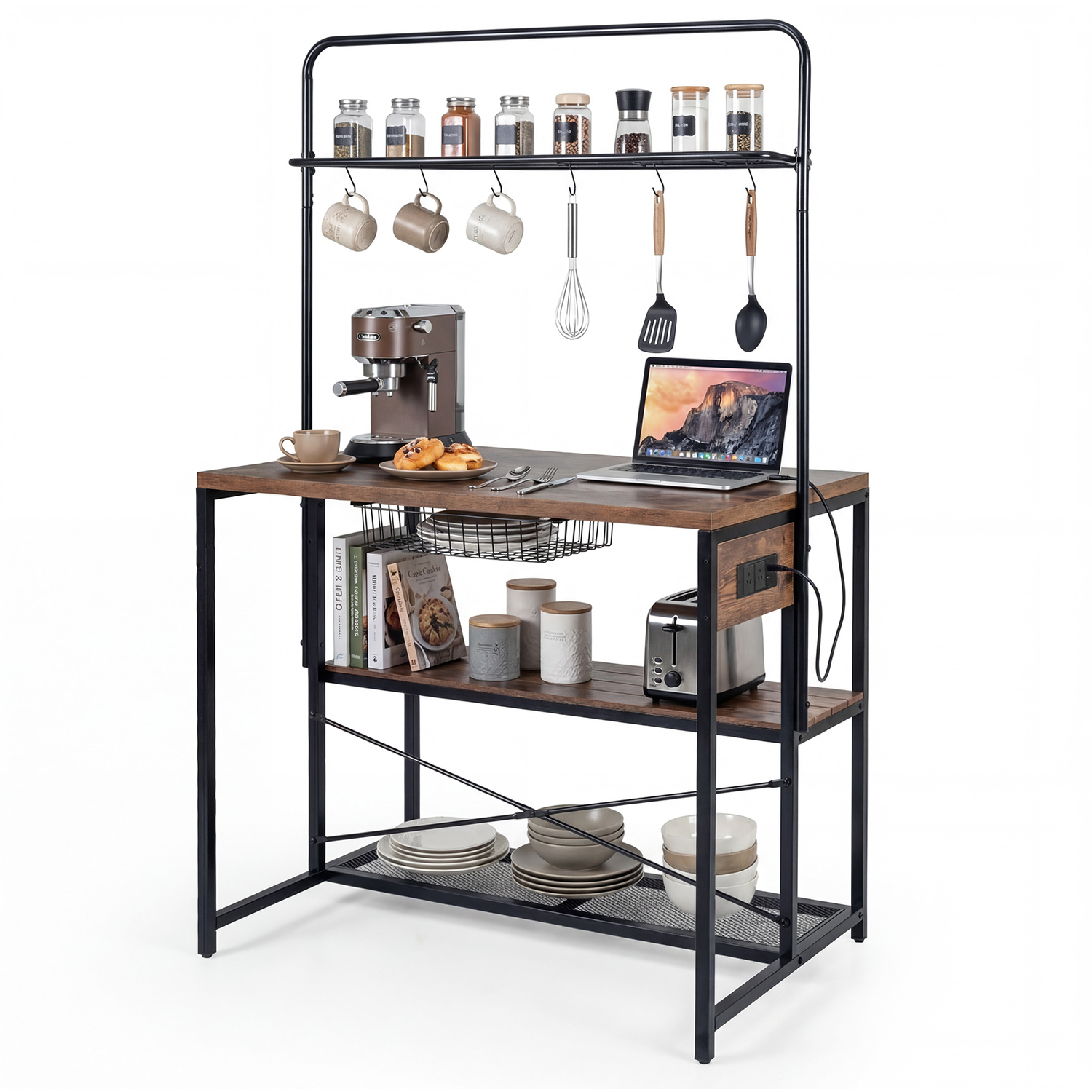 Costway Industrial Bakers Rack Stationary Storage Island