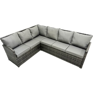 Rattan 9 Seater Corner Sofa Set Rising Table Stools
