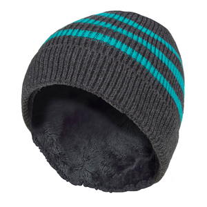 Boys Ribbed Knit Thermal Winter Hat with Drop Neck