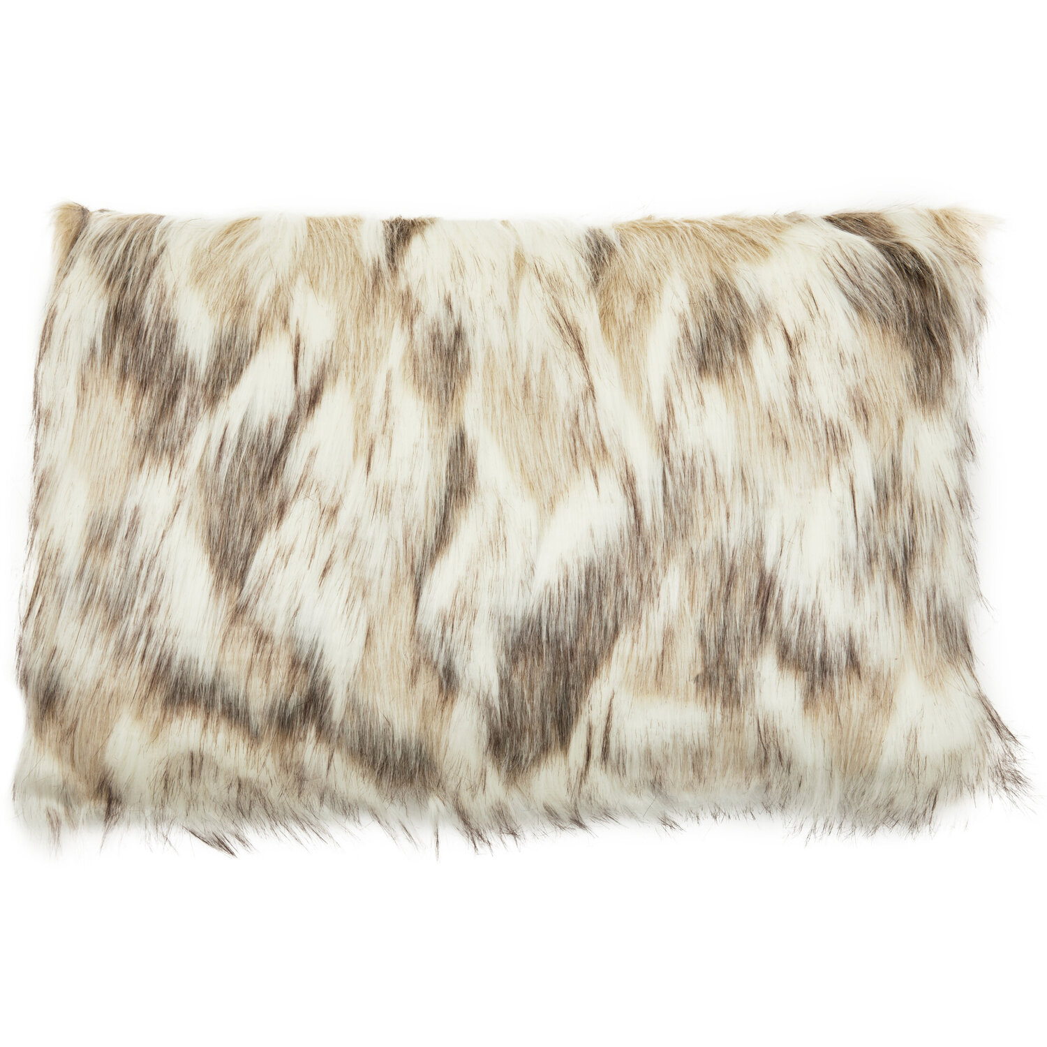 Bosie Lamina Natural Rectangular Fur Cushion - White
