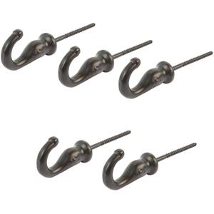 Screw Hook - W20mm x H35mm - Black - Pack of 5