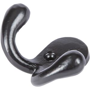 Double Coat Hook - W70mm x H50mm - Black - Pack of 5