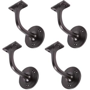 Wrought Iron Handrail Bracket - D75mm x H85mm - Black - Pack of 4