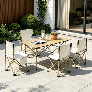 Darphe Portable Camping Table and Four Folding Chairs