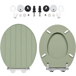 Sage Green Tongue & Groove Soft Close Toilet Seat MDF