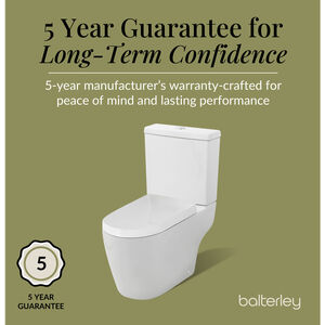 Dilhorne Modern Semi Flush to Wall WC Toilet, Cistern, Dual Flush Water-Saving