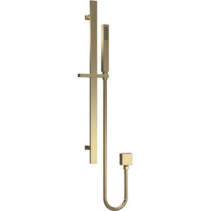 Rectangular Slider Rail Kit with Outlet Elbow - Brushed Brass