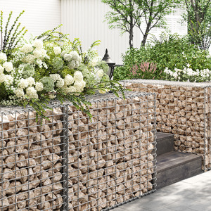 SONGMICS Metal Gabion Basket, Garden Decor Wall Partition, 100 x 80 x 30 cm