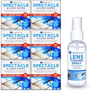 Healthpoint 6x Spectacle & Lens Wipes 52 + Lens Spray 50ml