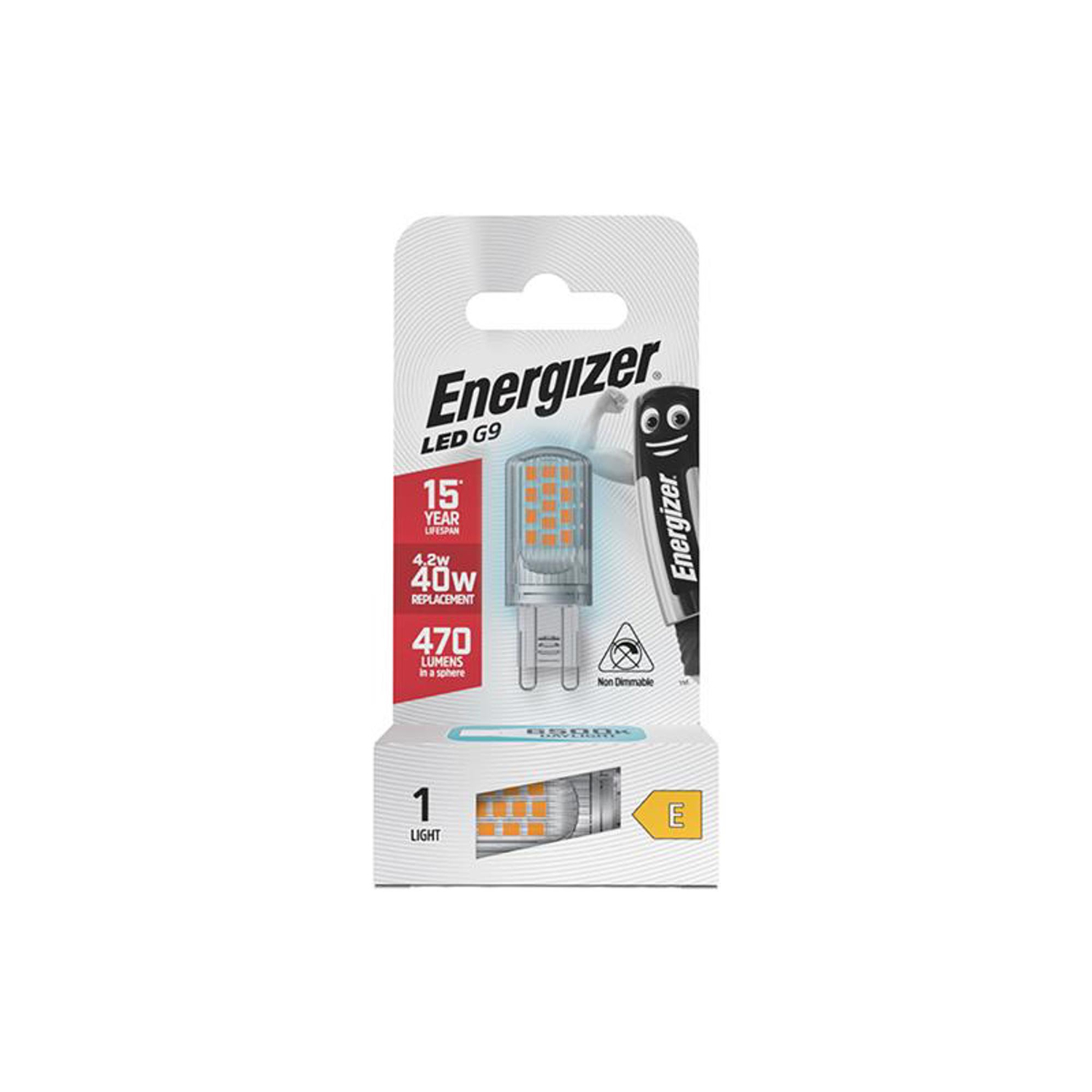 Energizer , G9, Led Light Bulb, 470 Lumens, 4.2W, 6500K - White