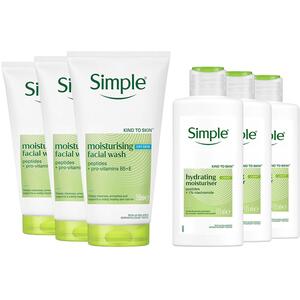 Simple Face Wash & Light Moisturiser 125ml 3-Pack Bundle
