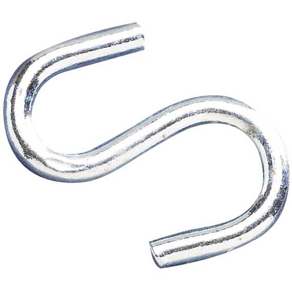 Faithfull 6mm x 60mm zinc-plated S-hooks pack of 6
