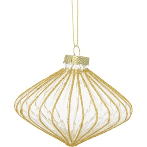 Glitter Ridged Diamond Bauble