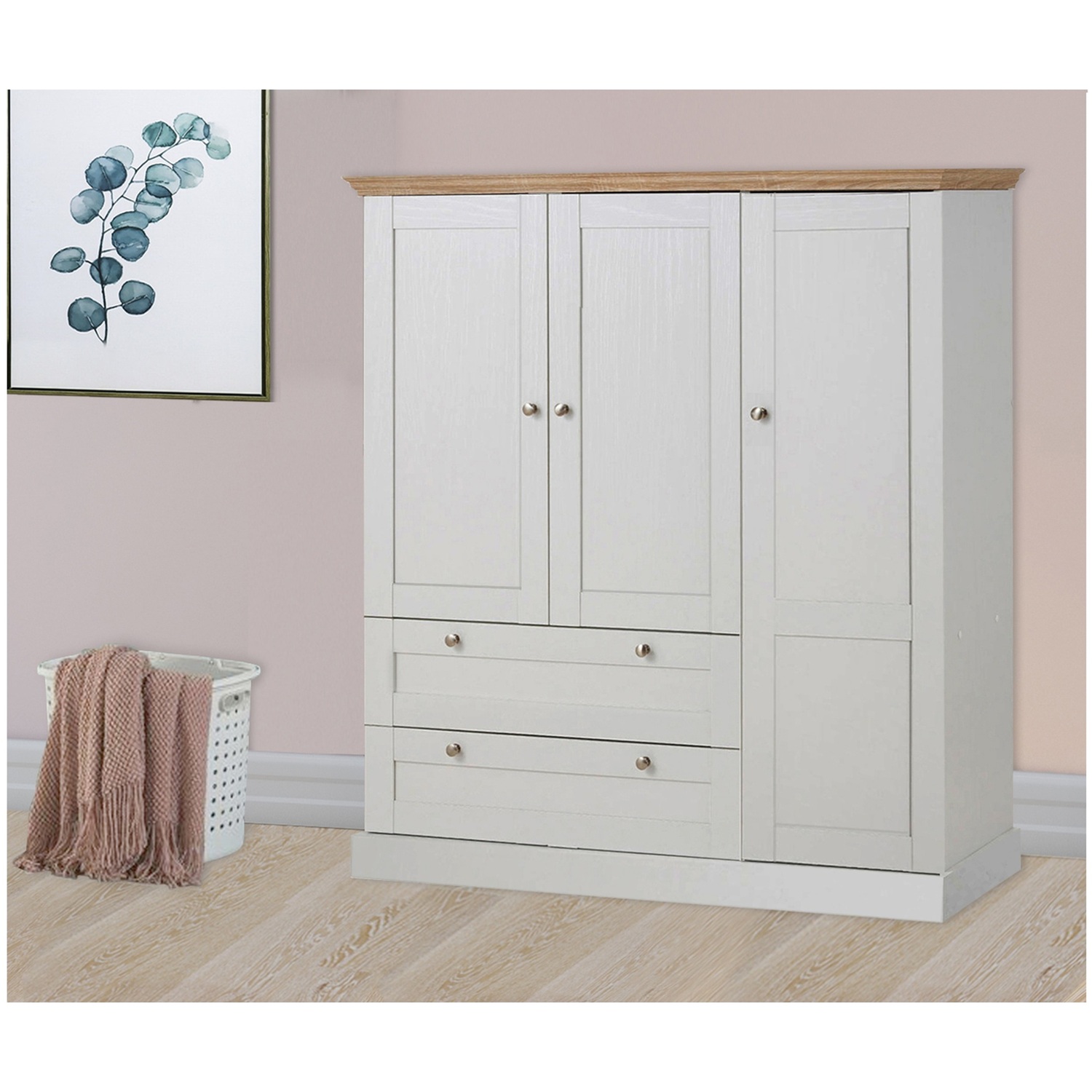 Dorel Home Loft24 Binz Large Storage Cupboard White 2Bx - White