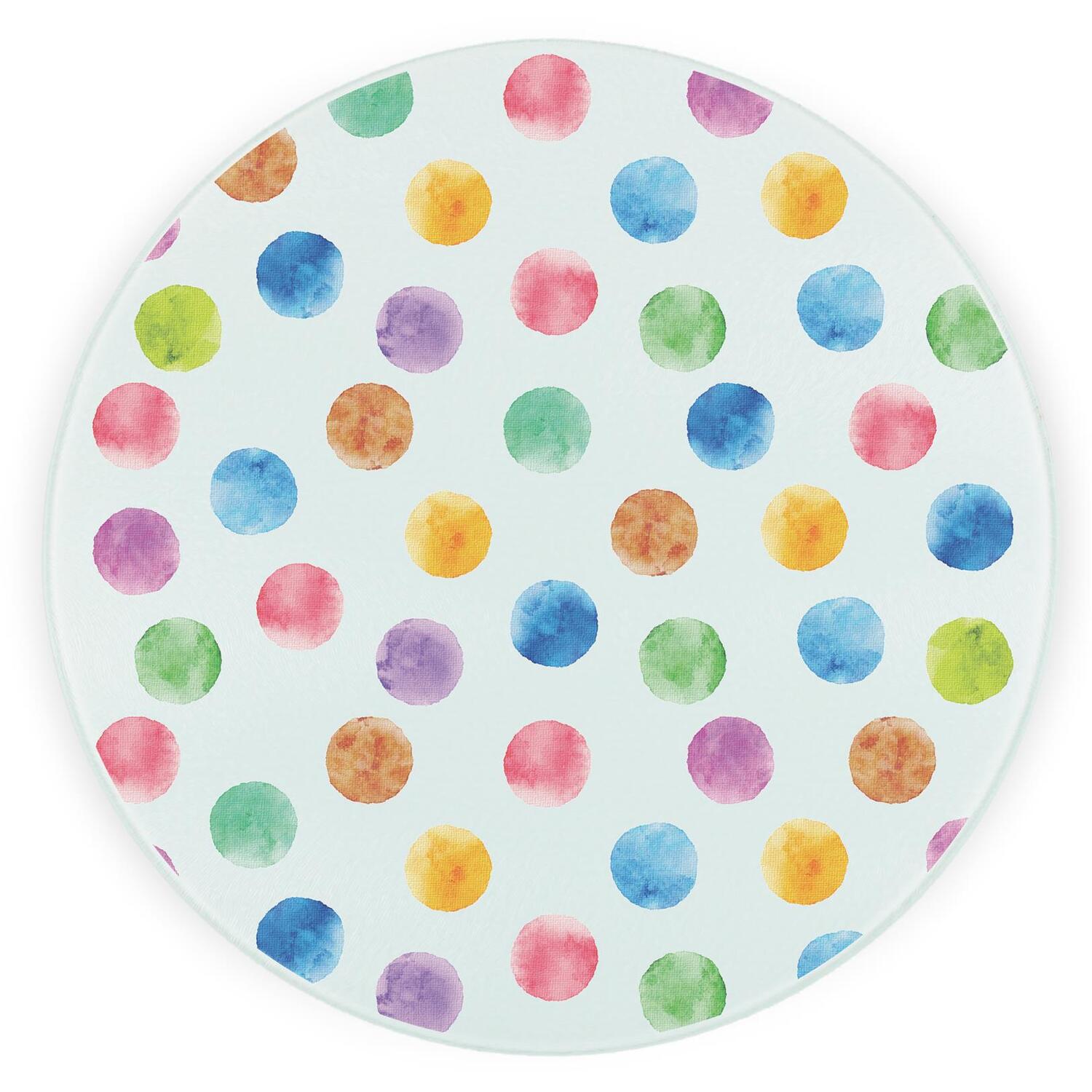 Image of Multicoloured Polka Dots Round Worktop Protector&hellip;
