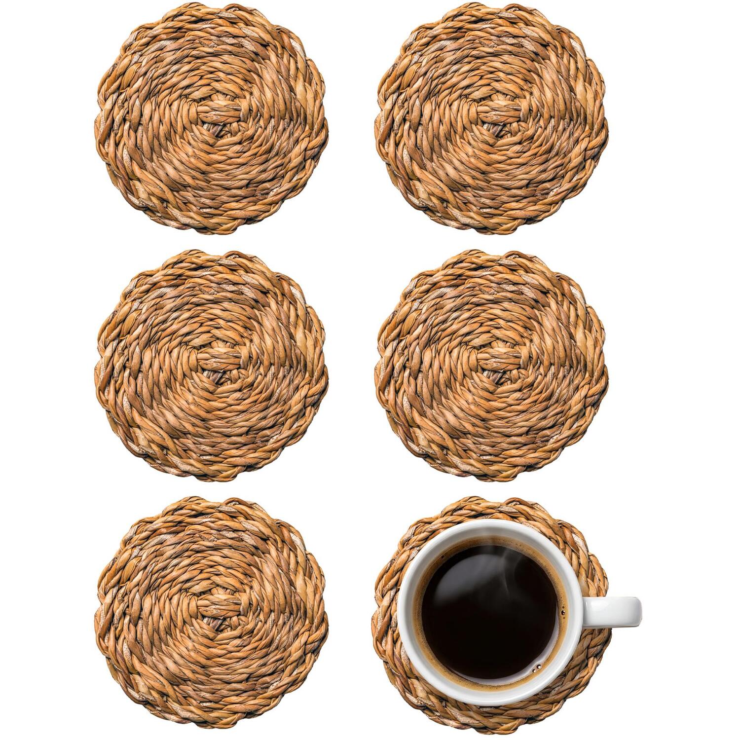 Image of 10cm Round Woven Coasters Pack of&hellip;