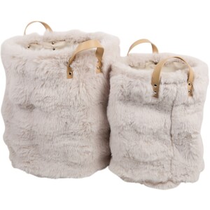 Pack of 2 Faux Fur Baskets
