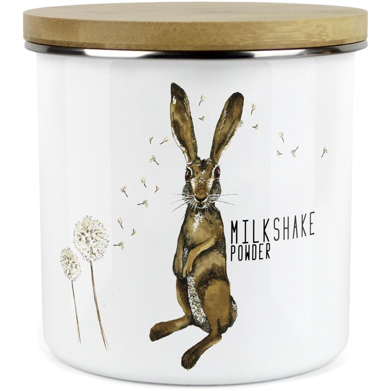 Purely Home Hares & Dandelions Large Kitchen Storage Canister - White