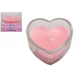 Heart Shaped Candle in Glass Jar Holder 4 Pack