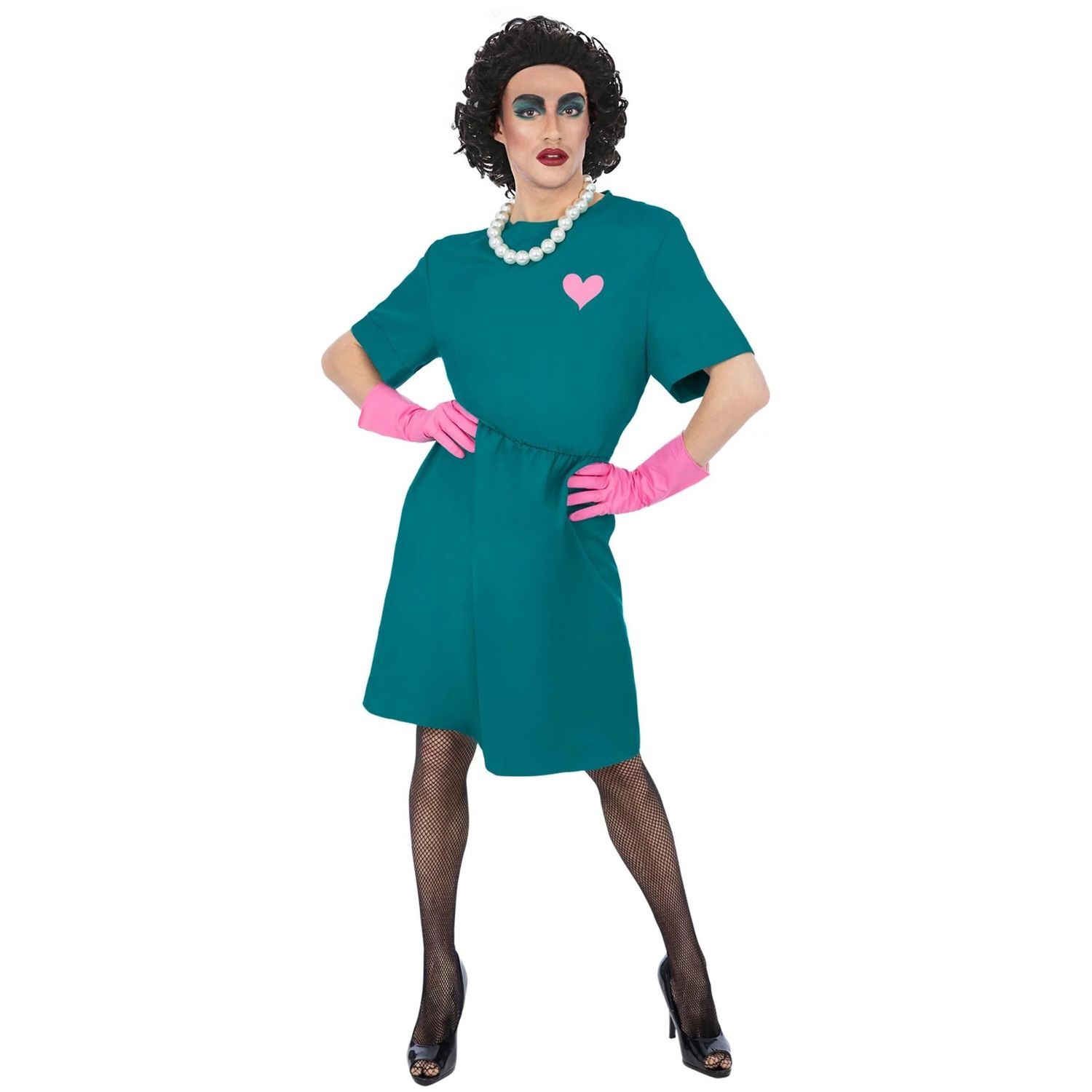 The Rocky Horror Picture Show Unisex Adult Frank-N-Furter Surgeon Costume Set - Green/Pink/White