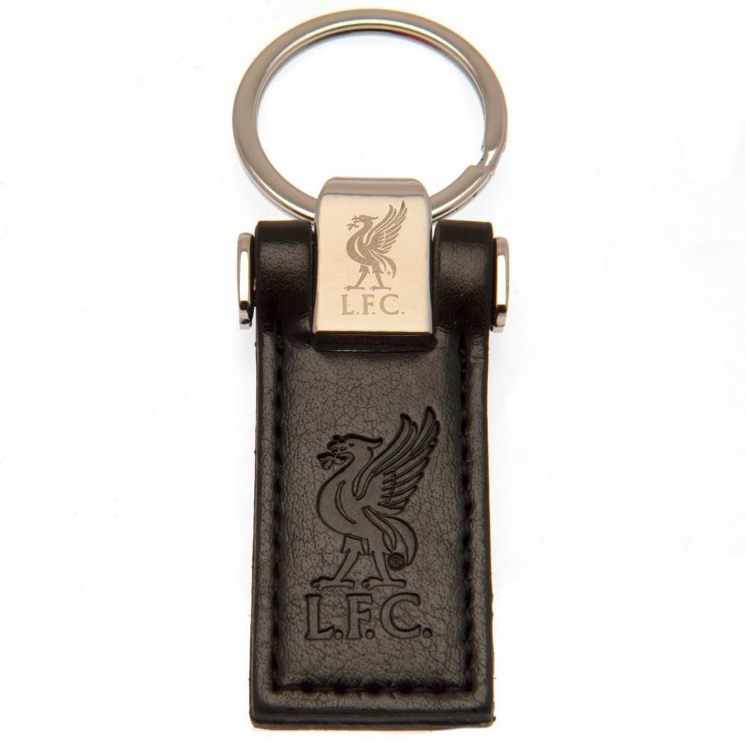 Liverpool Fc Leather Keyring - Black
