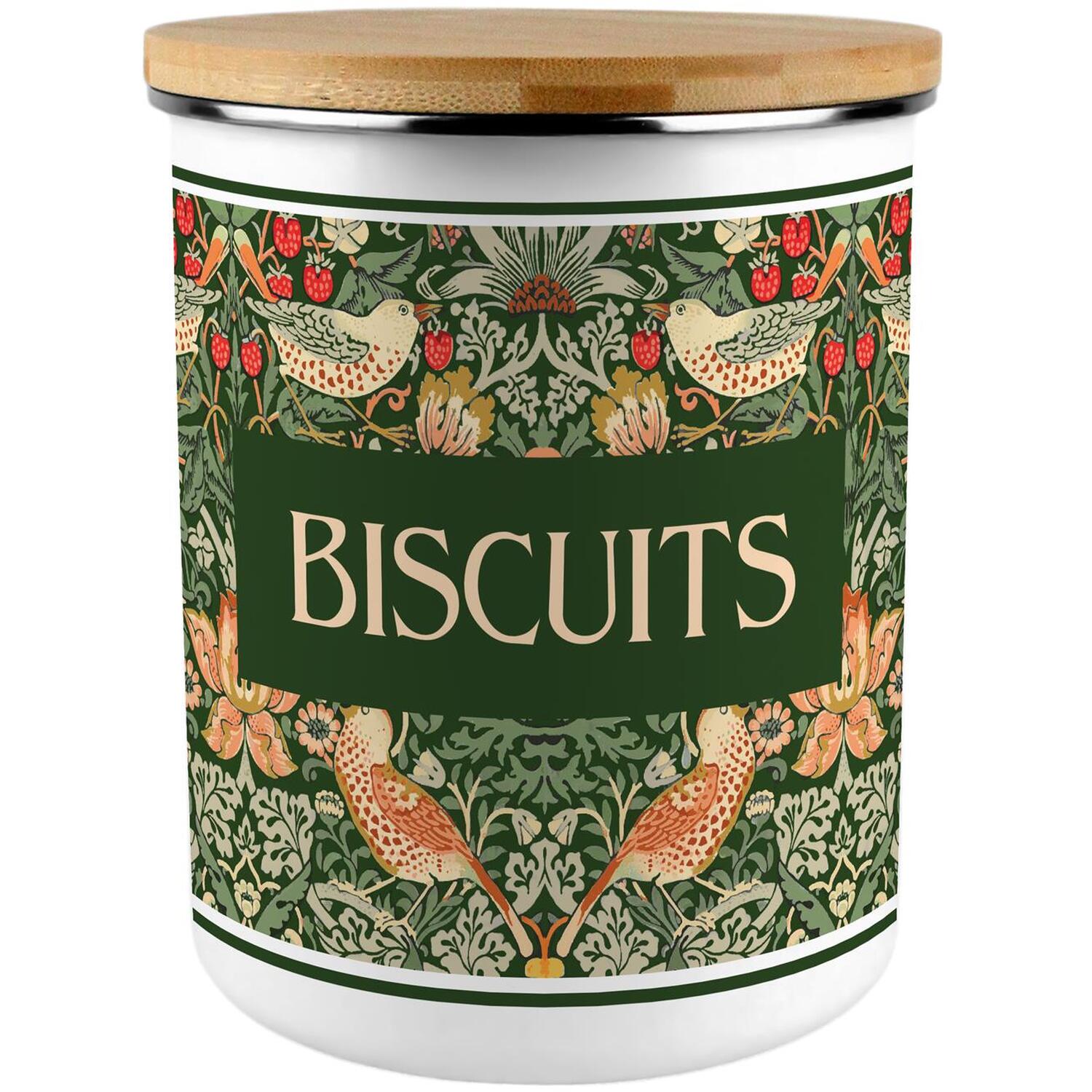 B&Q -  Green Strawberry Thief Extra Large Biscuit Tin - Image 3