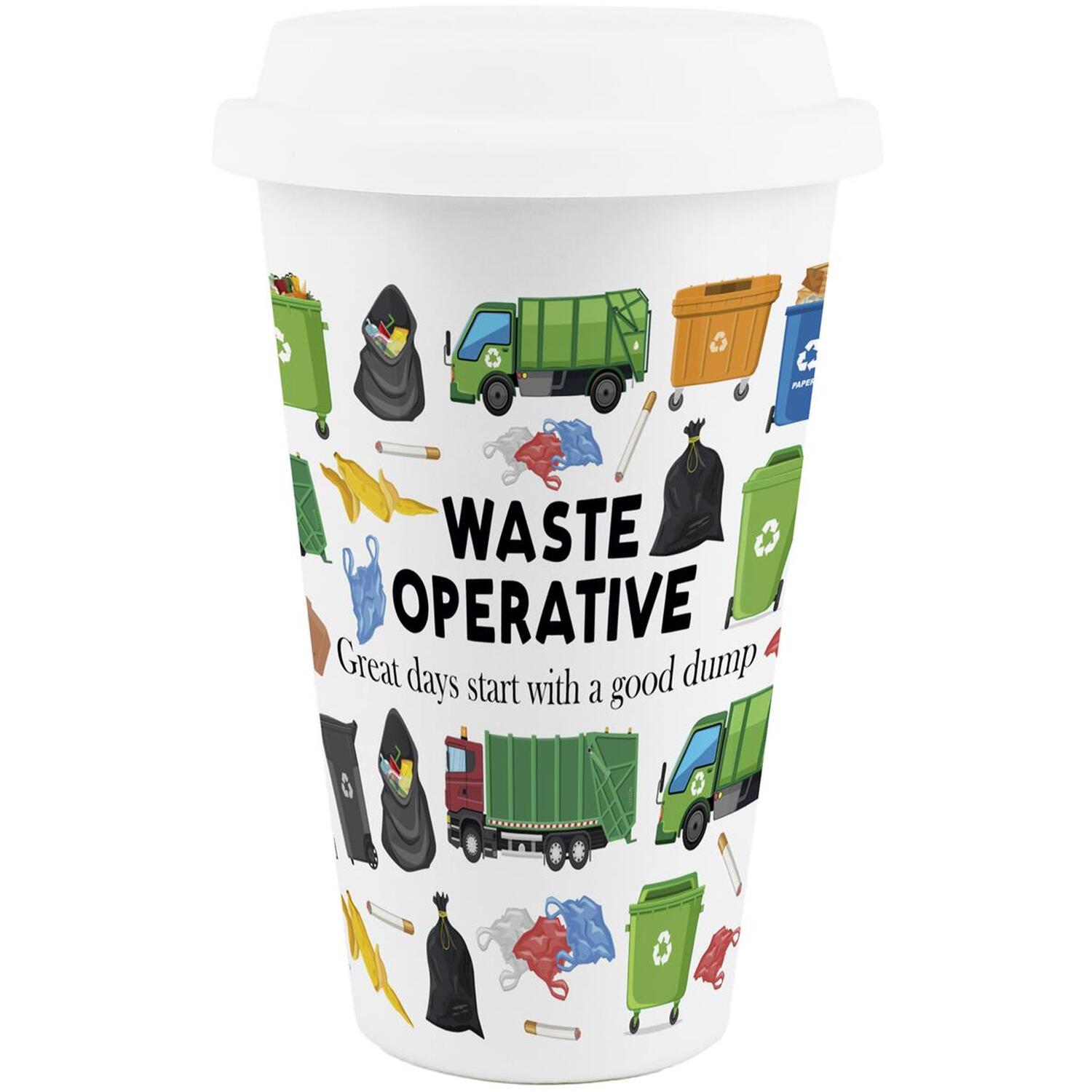 Image of Novelty Waste Operative Ceramic Travel Mug&hellip;