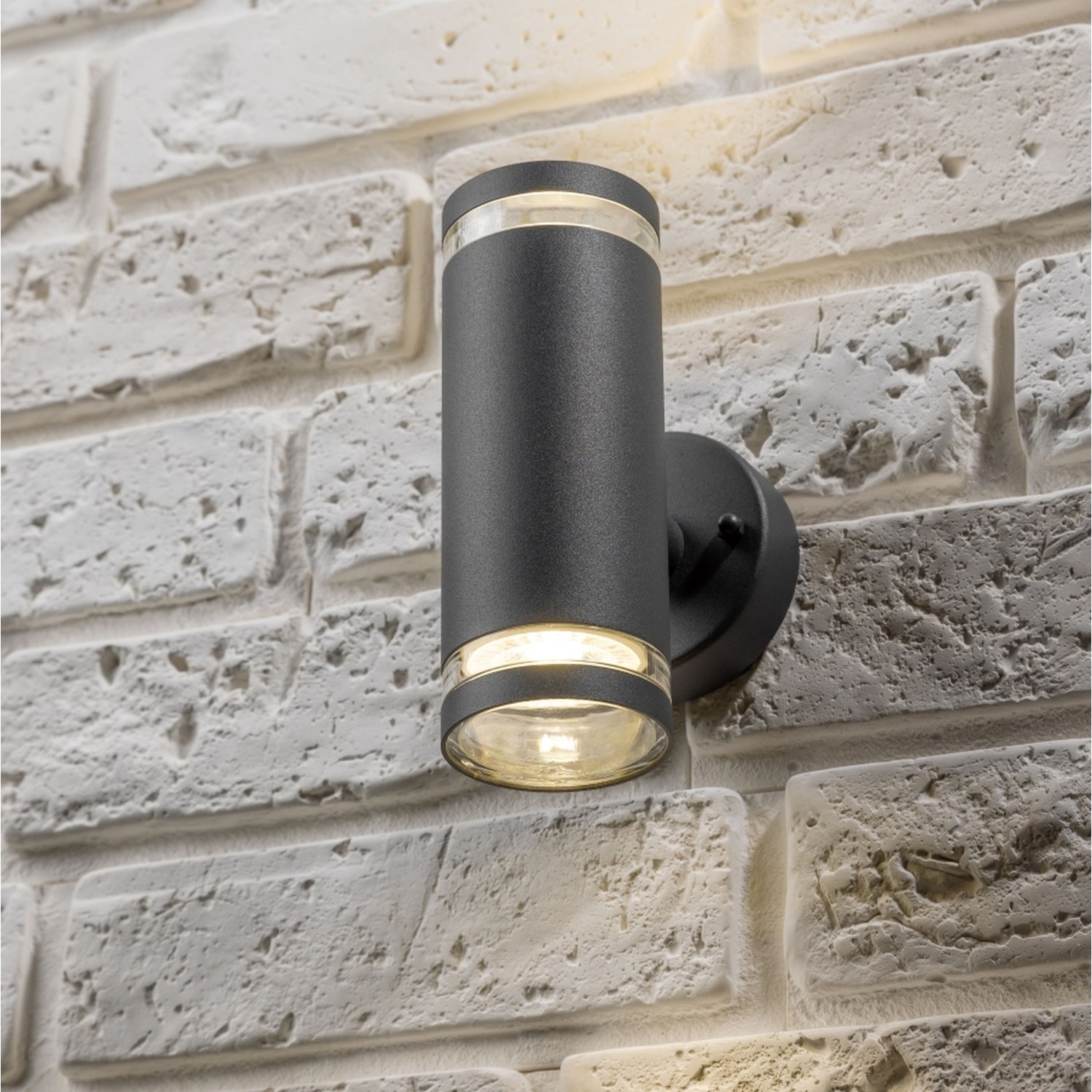 Cgc Lighting Cgc Jennifer Dark Grey Outdoor Up And Down Cylinder Wall Light - Anthracite - Image 2