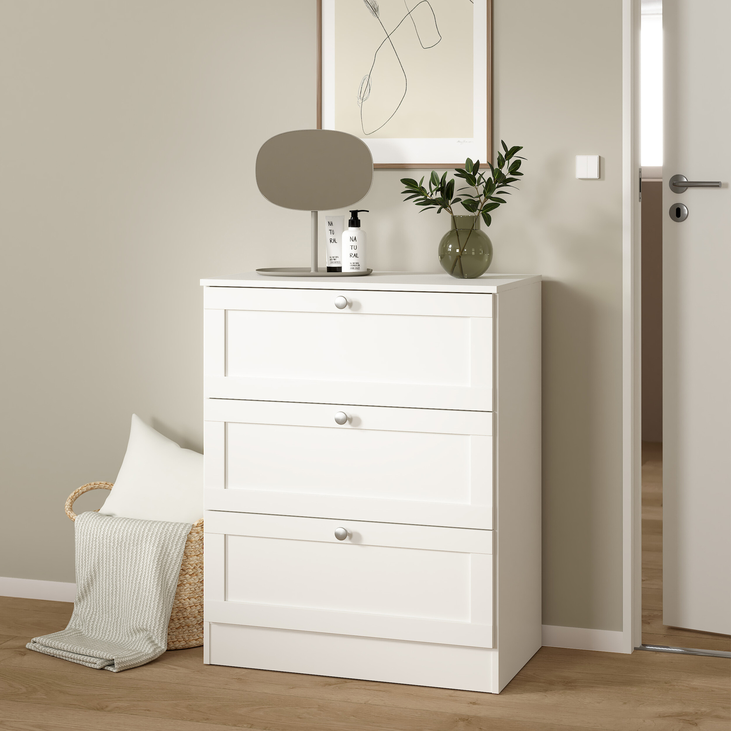 Furniture To Go Florence 3 Drawer Chest of Drawers - White - Image 4