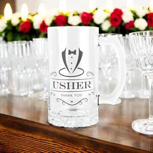 Usher Glass Tankard Stein - Wedding Party Gifts