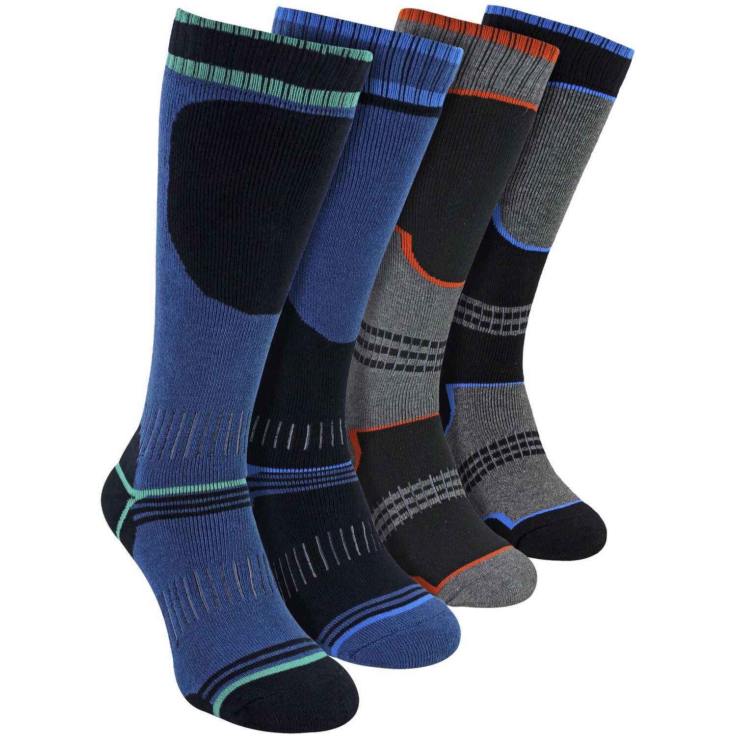 4 Pack Boys Thermal Ski Socks | Sock Snob | Knee High Socks for Snow Boots - Image 2