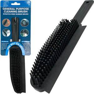 Rubber Hand Brush & Squeegee Pet Hair Remover and Mirror Cleaner Brush