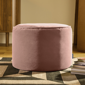 Pink icon Milano Round Velvet Pouffe shot 19507539