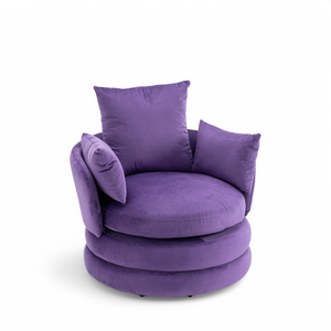 Velvet Purple Teri Accent Swivel Chair