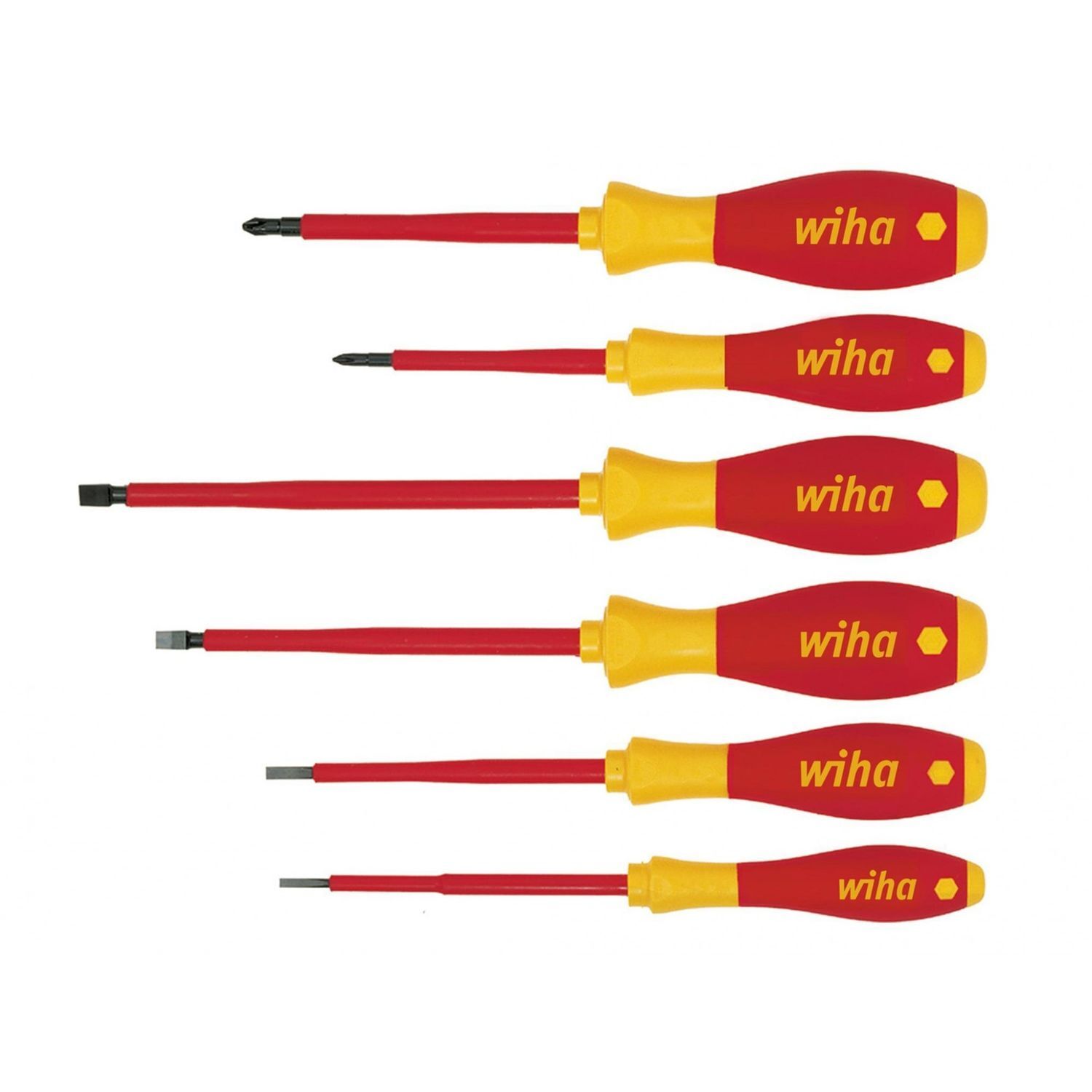 Wiha Softfinish Electric Sl/Ph Screwdriver Set, 6 Piece A - Multi Colour