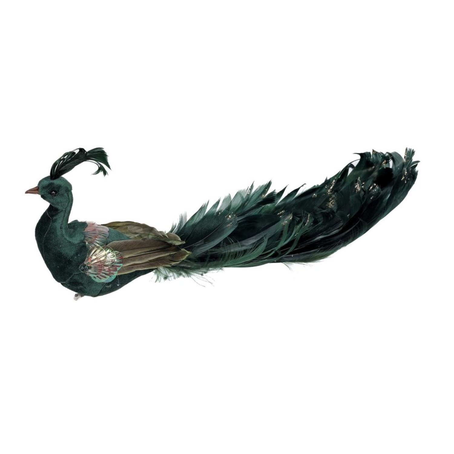  - Velvet Peacock 26CmGreen Christmas Ornament - Image 3