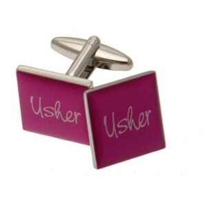Usher Pink Square Cufflinks Wedding Gifts
