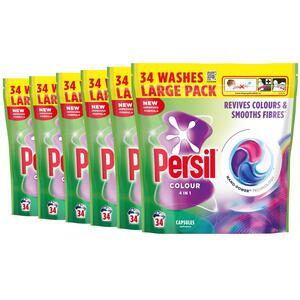 Persil Colour laundry capsules 4 in 1fast-dissolving Washing pods 34 Wash, 6 Pk