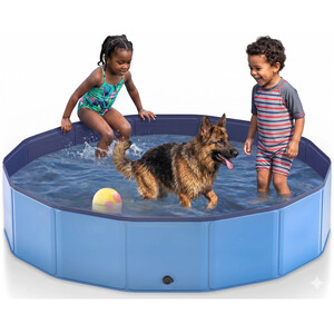 Dragodirect Foldable Dog Swimming Pool Heavy Duty PVC Pet Bath Tub