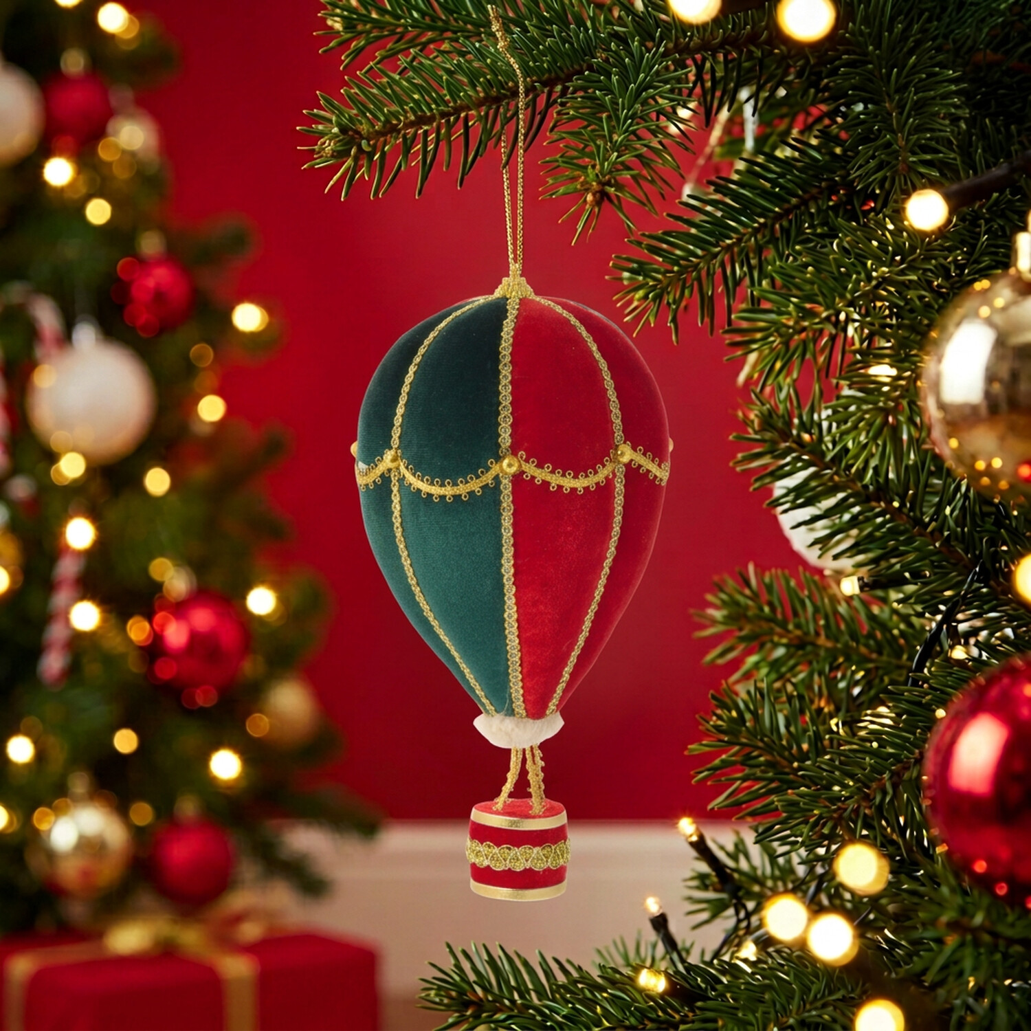 Candy Cane Carnival Hot Air Balloon Hanging Decoration