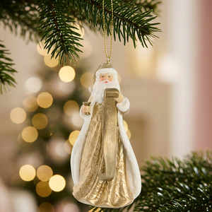 Golden Hanging Santa Decoration