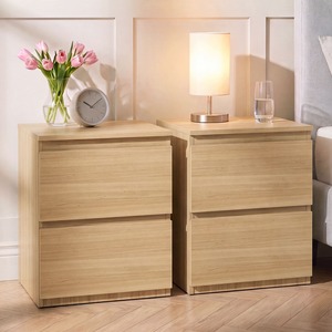 Contemorary 2 Drawer Large Bedside Chest (Set of 2)