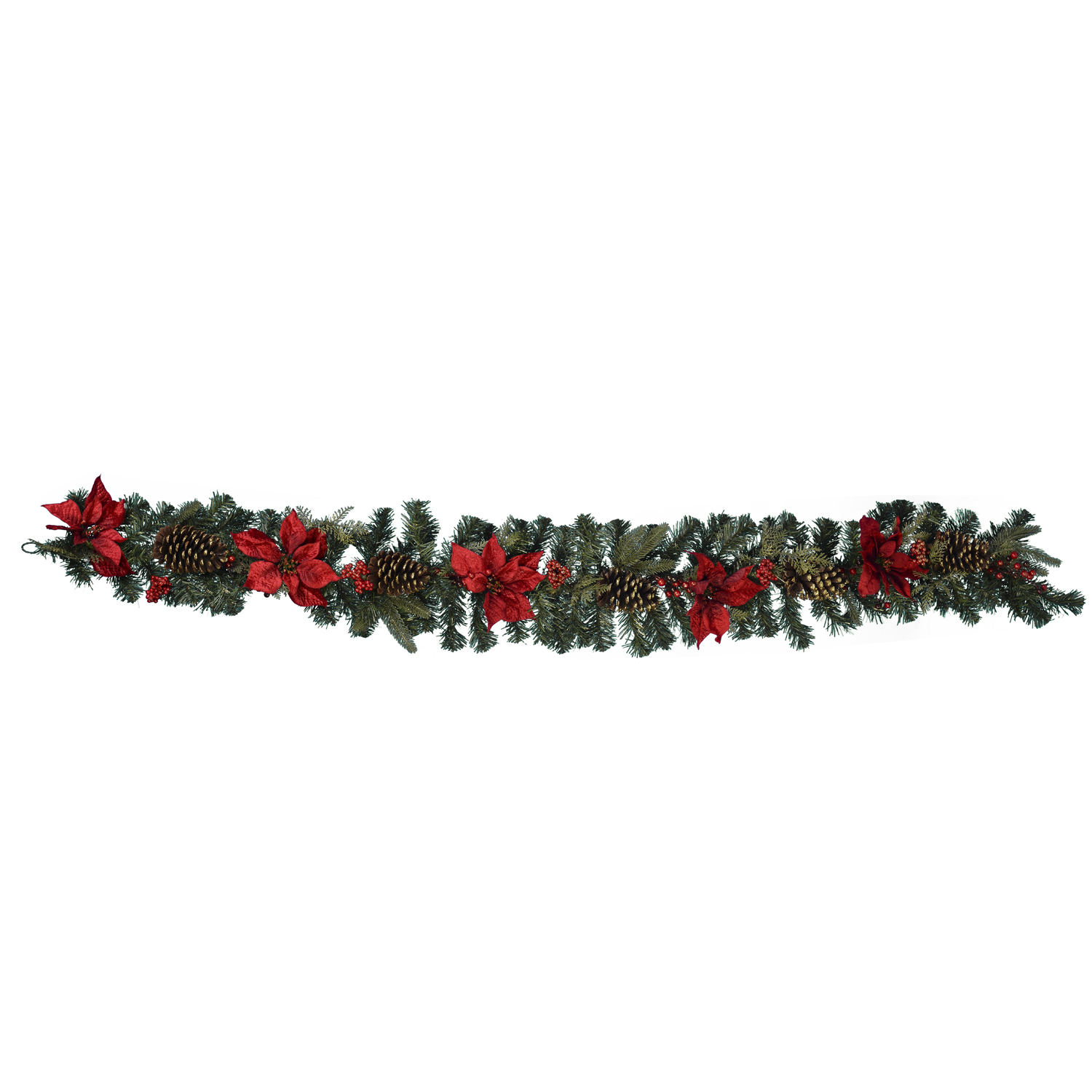 Poinsettia And Pinecone Garland