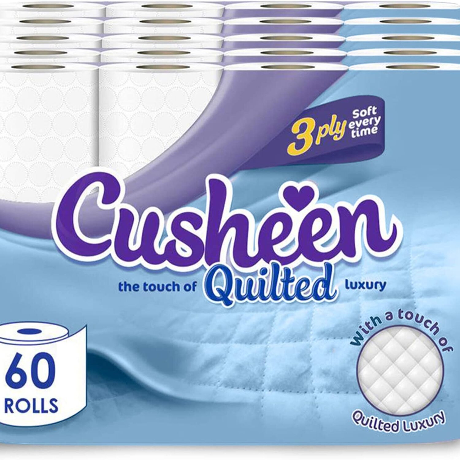 Splesh Toilet Roll, Soft And Quilted Eco-Friendly, White, 60 Rolls - 60 Rolls / X60