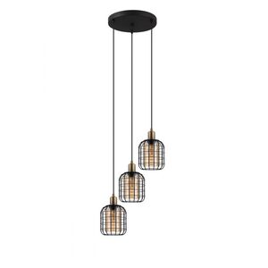 EGLO CHISLE 3-Light Black Bronze Amber Pendant