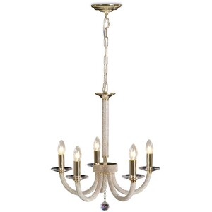 Elena Ceiling Pendant Chandelier 5 Light Gold, Crystal