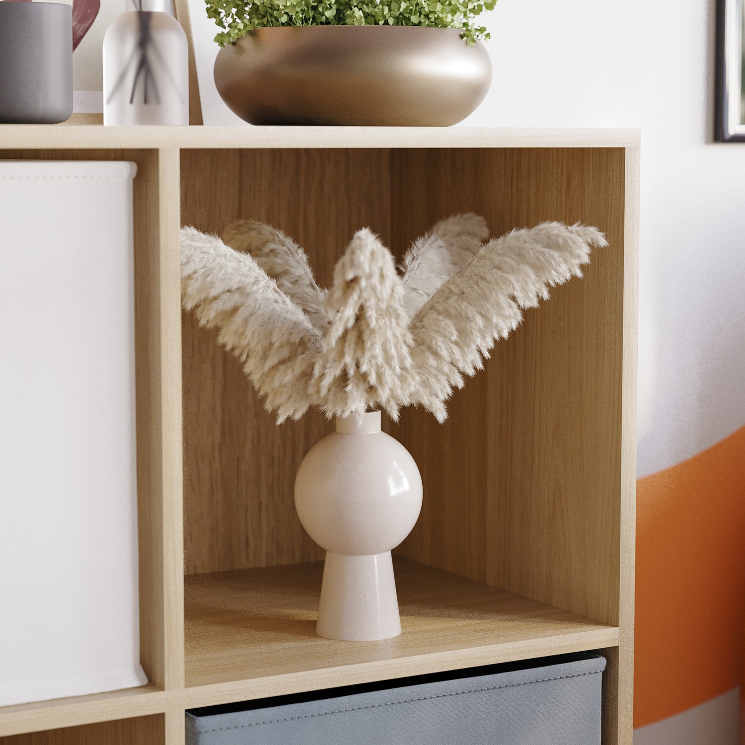 Durham 6 Cube Storage Unit - Oak