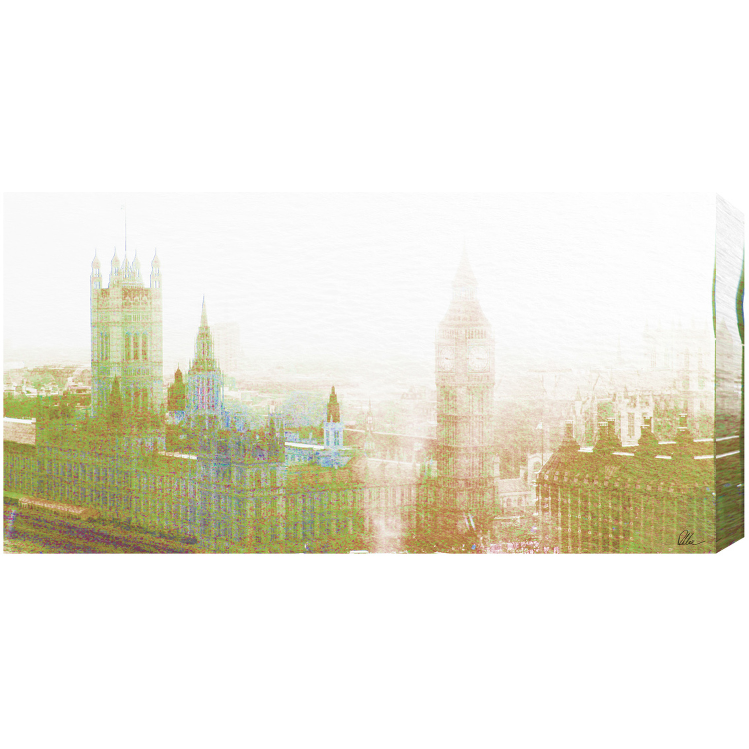 London Oldy Ben Graphic Art on Canvas - Yellow / 152cm