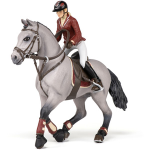 PAPO Horses and Ponies Competition Horse and Horsewoman Toy Figure