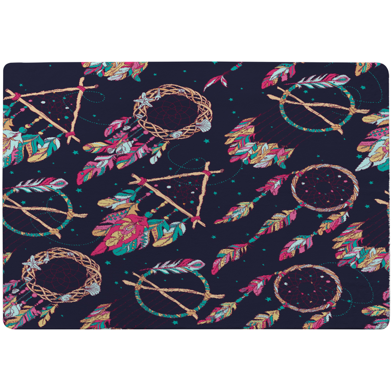 Pattern With Different Dream Catcher Amulet Rug - Pink / 150cm thumbnail